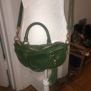 Rebecca Minkoff green leather messenger bag